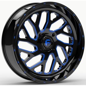 Fuel Triton 20x7 ATV/UTV Wheel - Gloss Black/Blue (4/156) 4+3 [D6572070A544]