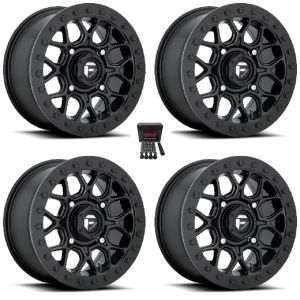 Fuel Tech Beadlock 15x10 Wide Wheels Black Polaris RZR 1000 XP / Ranger XP 900/1000