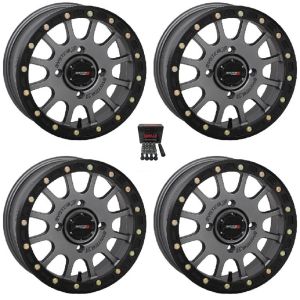 System 3 SB-5 Beadlock Wheels 15x10 Wide Machined (5+5) Kawasaki Mule Pro FXT