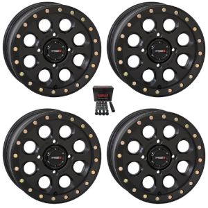 System 3 SB-7 Beadlock 15x10 Wide Wheels Black Polaris RZR 1000 XP / Ranger XP 900/1000