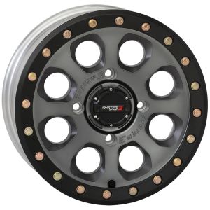 System 3 SB-7 Beadlock 15x7 ATV/UTV Wheel - Titanium (4/137) 4+3 [15S3-7636]