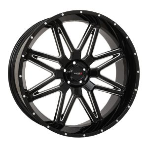 System 3 ST-7 24x9 UTV Wheel - Gloss Black/Milled (5x4.5) 5+4 [24S3-7255]