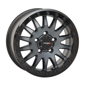 System 3 SB-8 Beadlock 15x10 Wide UTV Wheel - Matte Brushed Grey (5x4.5) +0mm