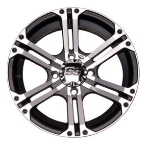 ITP SS212 Golf Cart Wheel Machined/Black 12x7 (4/4) (2+5) [12SS304]