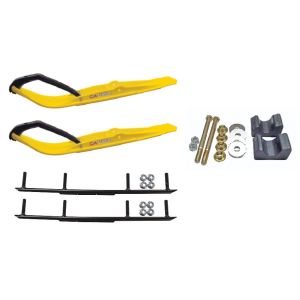 C&A Pro Yellow Razor Snowmobile Skis w/ 6