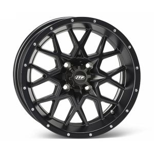 ITP Hurricane Matte Black Golf Cart Wheel 14x7 (4/4) (2+5) [14HR114]