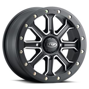 ITP Inertia Beadlock 14x7 ATV/UTV Wheel - Matte Black/Machined (4/137) +40mm