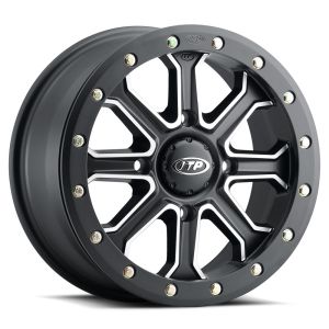 ITP Inertia Beadlock 14x7 ATV/UTV Wheel - Matte Black/Machined (4/156) +40mm