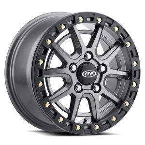 ITP SD10 Beadlock Grey/Matte Black UTV Wheel Front/Rear 15x7 5x4.5 (6+1)