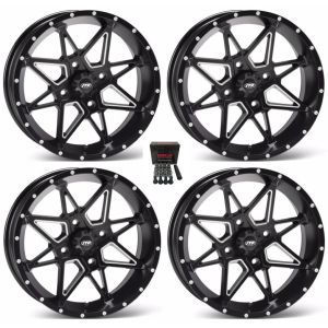 ITP Tornado ATV Wheels/Rims Milled/Black 14