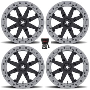 MSA M31 Lok2 14x10 Wide Wheels Black Can-Am Commander Maverick Renegade Outlander Defender