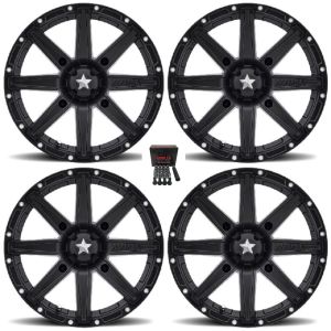 MSA M33 Clutch 14x10 Wide Wheels Black Can-Am Commander Maverick Renegade Outlander Defender