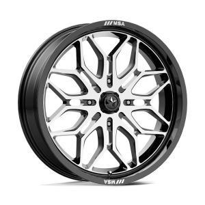 MSA M47 Sniper 22x7 ATV/UTV Wheel - Gloss Black/Machined (4/137) +10mm