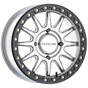 Raceline Alpha Beadlock 17x7 UTV Wheel -Silver/BK (4/137) +40mm [A14SB-77037+40]