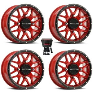 Raceline Krank UTV Wheels +38mm Red 14