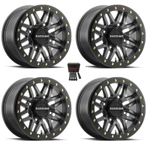 Raceline Ryno Beadlock 15x10 Wide Wheels Gunmetal Can-Am Maverick X3 / Honda Pioneer 1000