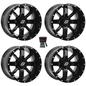 Sedona Hollow Point UTV Wheels Black 14x8/14x10 Can-Am Maverick X3 / Honda Pioneer 1000