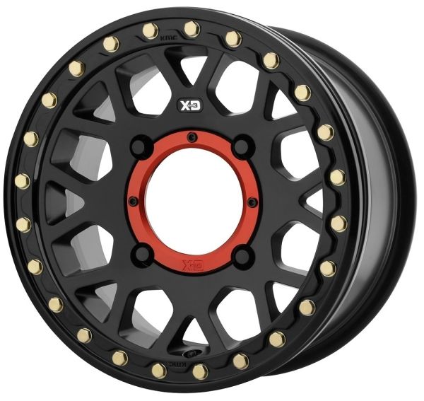 KMC KS235 Grenade Beadlock 14x7 ATV/UTV Wheel - Satin Black (4/110) +10mm