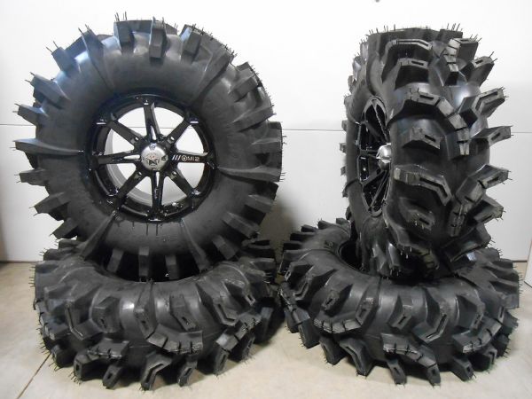 MSA Black Diesel 14" ATV Wheels 32" Terminator Tires Can-Am Commander  Maverick Renegade Outlander Defender